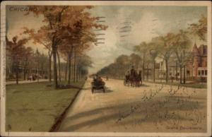 Chicago IL Grand Boulevard TUCK c1900 Private Mailing Postcard