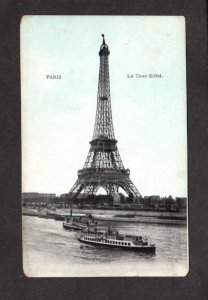 France Paris La Tour Eiffel Tower Boats Postcard Carte Postale