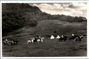 Riding Icelandic Ponies Through The Countryside Reykjavik Iceland Postcard