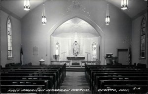 Oconto Wisconsin WI American Lutheran Church Real Photo Vintage Postcard