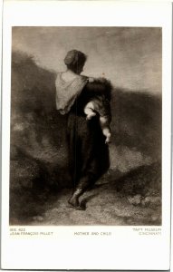 RPPC, Mother and Son Jean Francois Millet Taft Museum Cincinnati OH Postcard X39