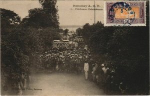 PC ETHNIC TYPES PROCESSION DE FETICHEURS DAHOMEY BENIN (A23546)