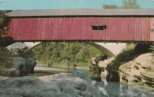 VINTAGE POSTCARD NARROWS BRIDGE ACROSS SUGAR CREEK TURKEY RUN STATE PARK INDIANA