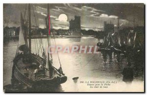 Old Postcard La Rochelle Ch Inf Departure for the fishing Moonlight Boat