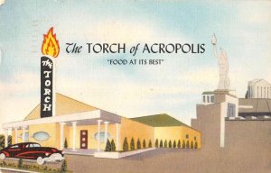 Dallas Texas The Torch Restaurant Linen Vintage Postcard AA36015