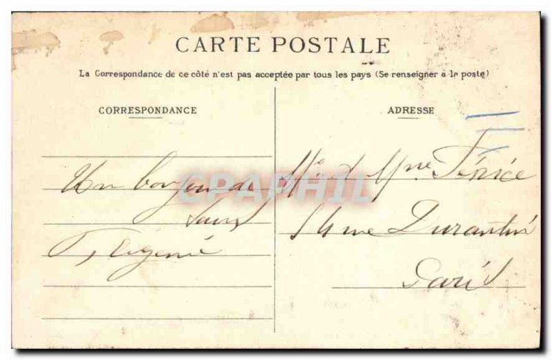 Postcard Old Treport two jetties Boat Lighthouse