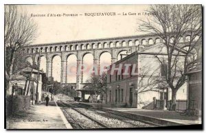 Old Postcard Roquefavour La Gare and Aqueduct