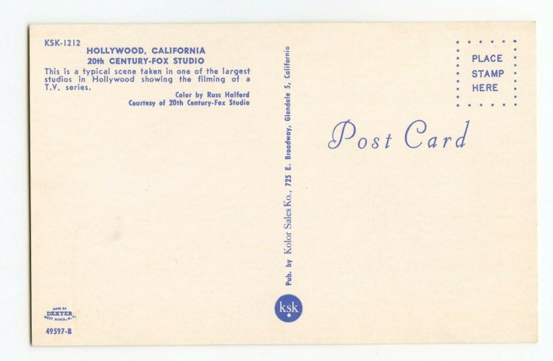 Postcard 20th Century-Fox Studio Hollywood California Standard View Card 