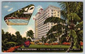 The Blackstone Hotel And Cabana Club, Miami Beach, Florida, 1954 Linen Postcard