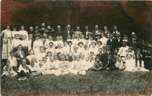 Adults Children C-1910 Landisville Pennsylvania Large Group Photo RPPC 6736