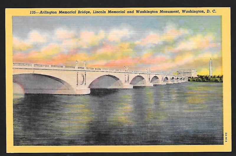 Arlington Memorial Bridge Washington DC unused c1932