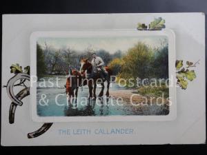 c1909 Stirling: The Leith, Callander - showing 2 Shire Horses taking a drink