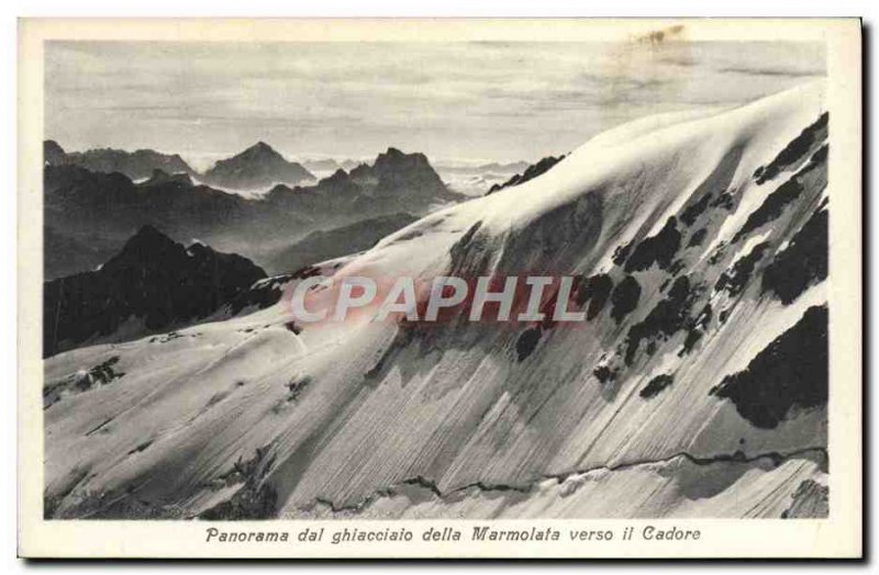 Old Postcard Panorama Dal Ghiacciaio Della Marmolata Verso It Cadore