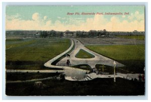 c1910's Bear Pit, Riverside Park Indianapolis Indiana IN Antique Postcard