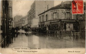 CPA CLICHY Inondé-Rues de Villeneuve&Dagobert (413382)