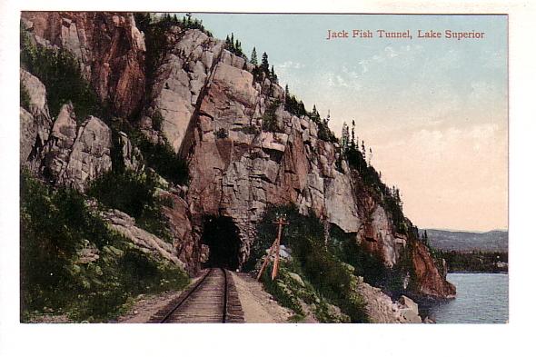 Train Tracks Though Jack Fish Tunnel, Lake Superior, Ontario,