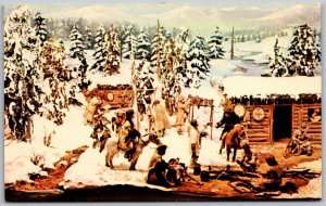 Denver Colorado 1950s Postcard Colorado State Museum Trappers Winter Camp