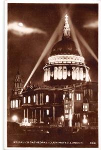 BR77285 st paul s cathedral illuminated london  real photo  uk