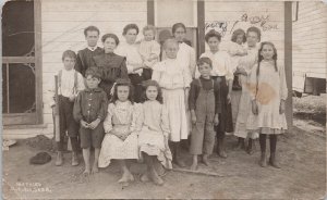 Borden Saskatchewan Children at Mrs Colburns House 1909 RPPC Postcard H59
