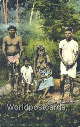 Indian Family, Darien Panama Panama Unused 