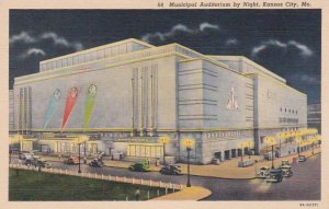 Missouri Kansas City Municipal Auditorium By Night 1940 Curteich