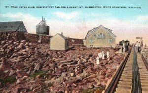 Vintage Postcard 1939 Observatory Cog Railway Mt. Washington White Mountains NH