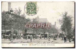 Old Postcard Paris A Morning at Central Market Hall