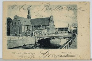 Greetings From Kobenhaven / Copenhagen Holmens Kirke 1902 to Berlin Postcard K18