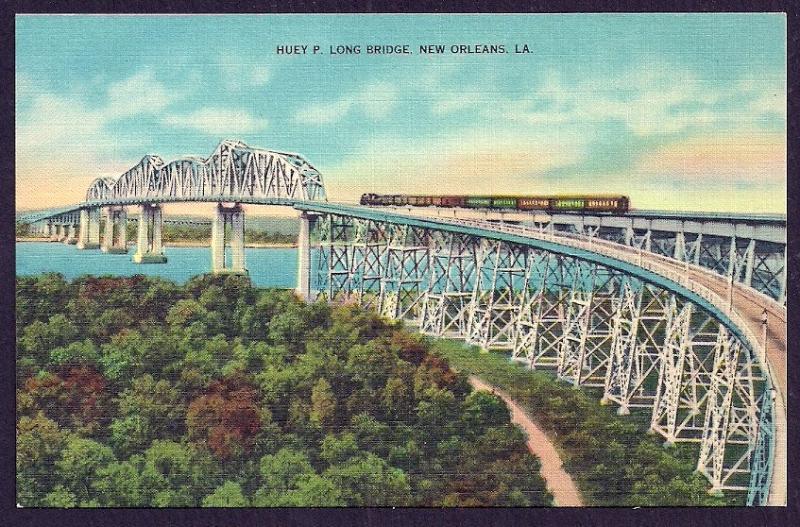 Huey Long Bridge New Orleans Louisiana unused c1930's