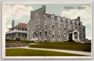 Sabillasville MD State Sanatorium Admin Bldg 1921 Maryland Postcard W22