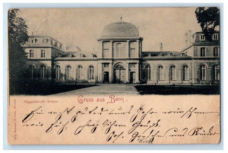 1899 Poppelsdorfer Schloss Gruss Aus Bonn Germany Antique Posted Postcard