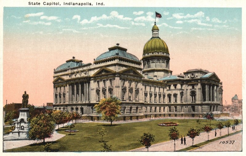 Vintage Postcard 1930's State Capitol Building Indianapolis Indiana Ind.