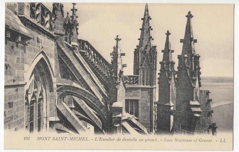 France; Mont St Michel, Lace Staircase Of Granite PPC, Levy, LL 73, c 1920's