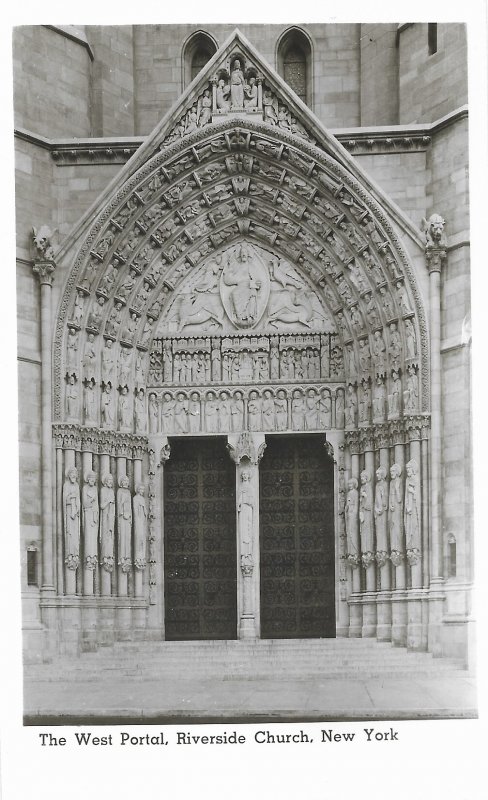 RPPC Riverside Church The West Portal New York New York