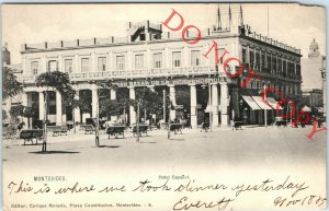 Pre-1907 Montevideo, Uruguay Litho Photo Hotel Espanol Enrique Moneda Post A15