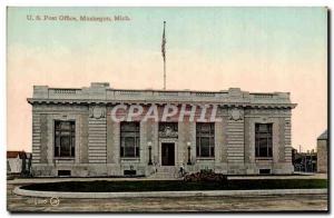 Postcard Old Post Office Muskegon Mich