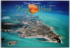 Postcard - Aerial View of Key West and the Florida Keys - Key West, Florida