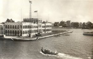 C. 1920's Port Said Egypt British Flag Boats Real Photo RPPC Vintage Postcard Z4