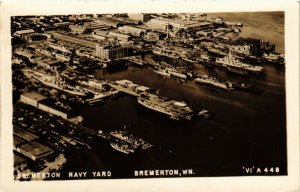 PC CPA US, WA, BREMERTON, NAVY YARD, VINTAGE REAL PHOTO POSTCARD (b6742)