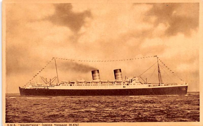 RMS Mauretania White Star Line Cunard Ship Unused 