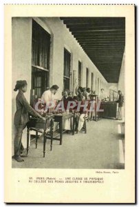 India India Old Postcard A physics class of the college Jesuit brothers has T...