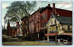 AUBURN, ME Maine ~ COURT STREET Scene Corner DRUG STORE  c1910s Postcard