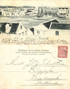 curacao, N.A., WILLEMSTAD, View on Drawbridge over the Waaigat (1905) Postcard