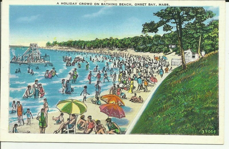 Onset Bay, Mass., A Holiday Crowd On Bathing Beach