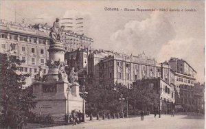 Italy Genova Piazza Acquaverde Hotel Savoia e Londra 1924