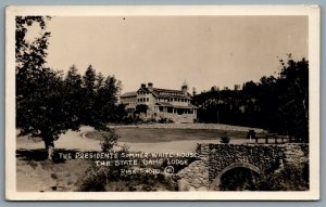 Postcard RPPC c1920s Custer SD Presidents Summer White House State Game Lodge