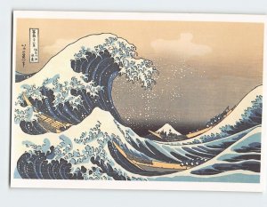 Postcard View of Mount Fuji Through High waves off Kanagawa By Hokusai Japan