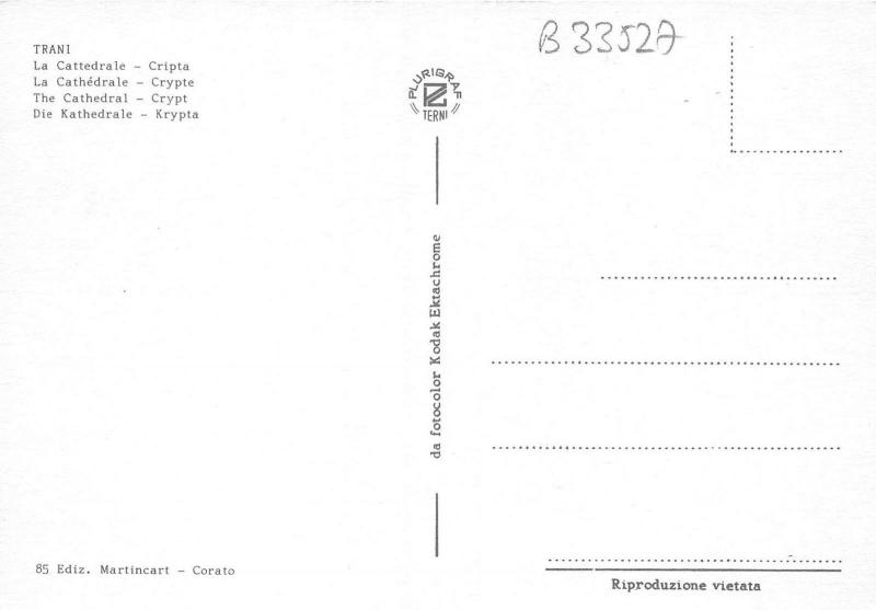 B33527 trani la cathedrale crypte italy