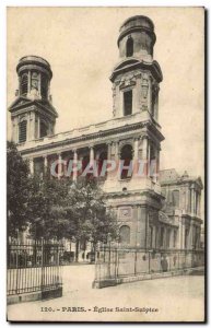 Old Postcard Paris Saint Sulpice Church