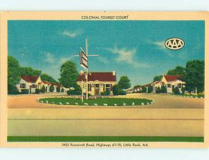 Unused Linen COLONIAL TOURIST COURT MOTEL Little Rock Arkansas AR u8665@